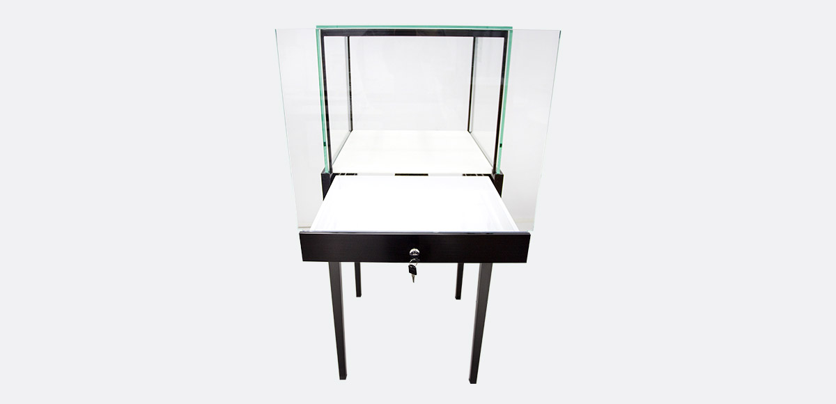 square watch and jewelry showcase cabinet