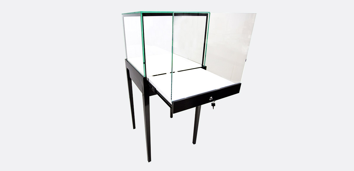 square watch and jewelry showcase cabinet