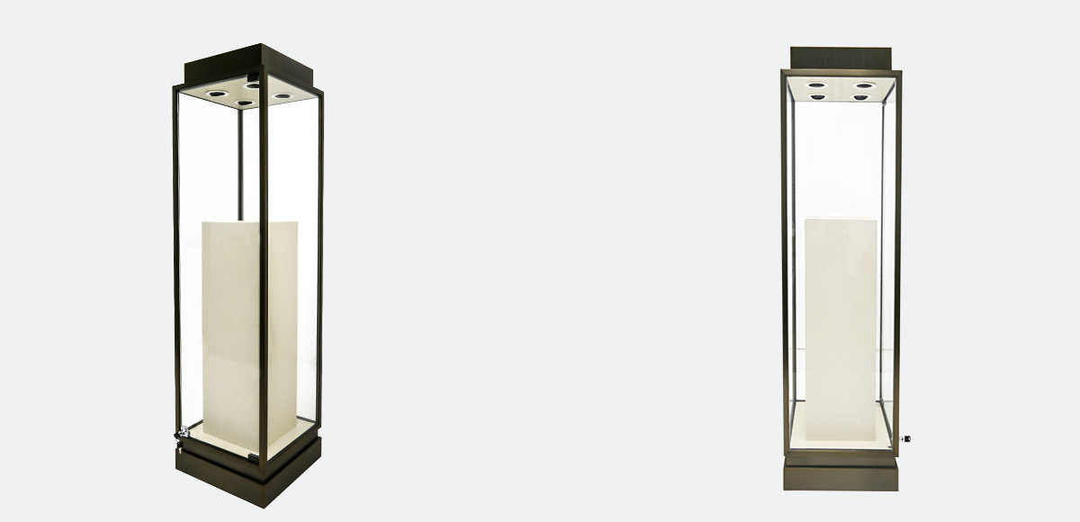 Watch AND JEWELRY METAL AND GLASS TALL DISPLAY showcase WITH LIGHTS