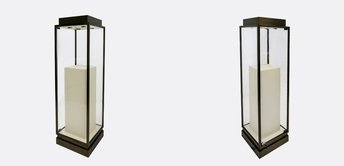 Watch AND JEWELRY METAL AND GLASS TALL DISPLAY showcase WITH LIGHTS