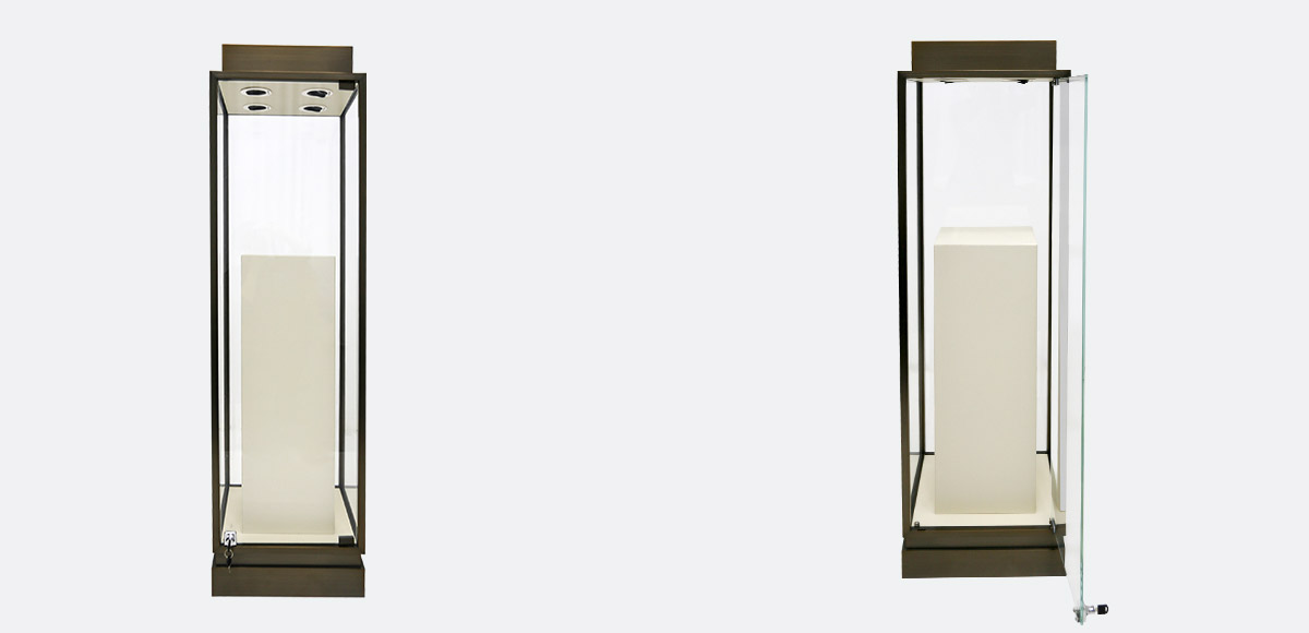 Watch AND JEWELRY METAL AND GLASS TALL DISPLAY showcase WITH LIGHTS