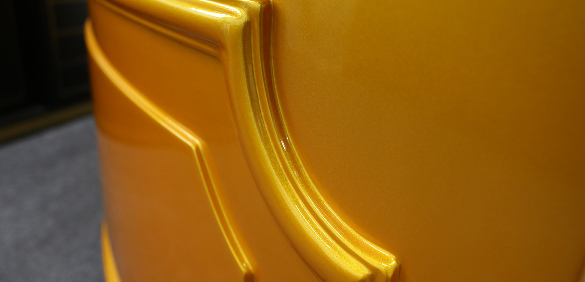 curved wooden jewelry showcase