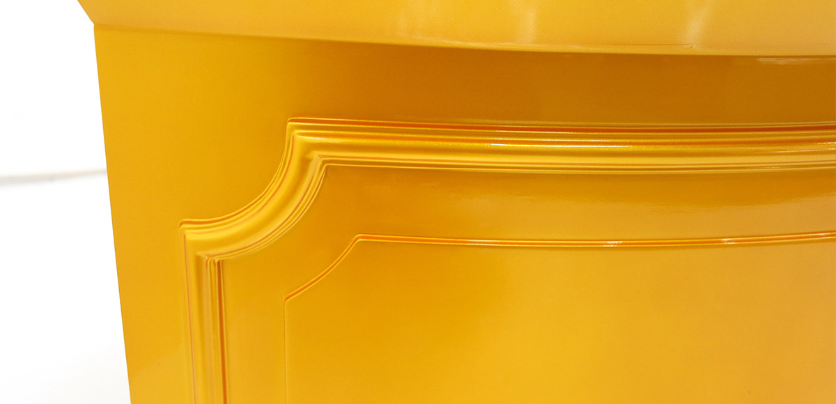 curved wooden jewelry showcase