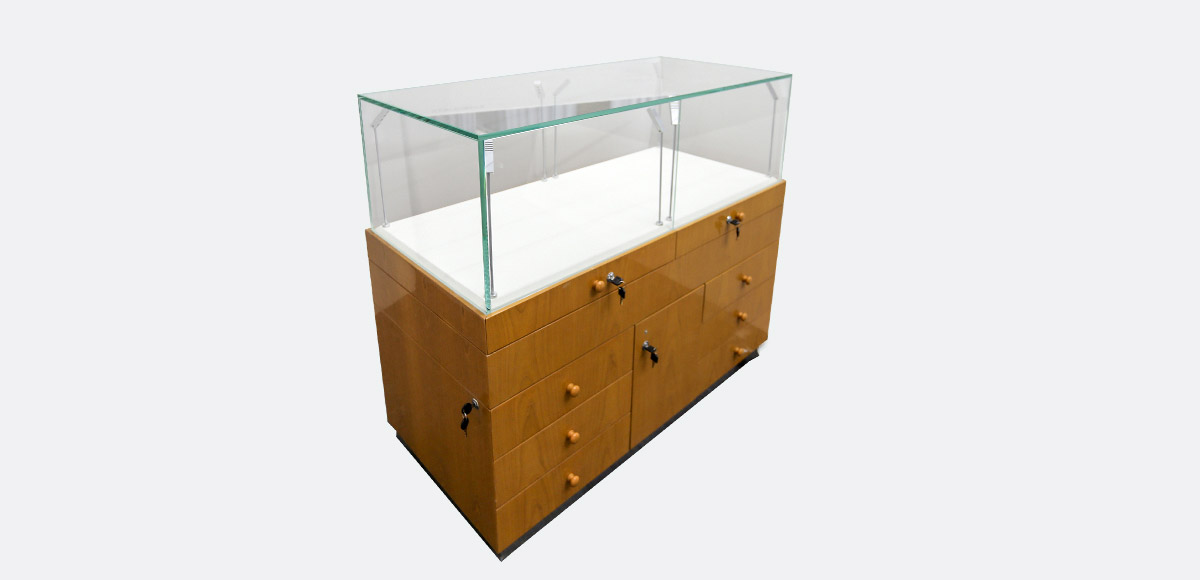 modern design usa style wood and glass store furniture jewelry showcase counter