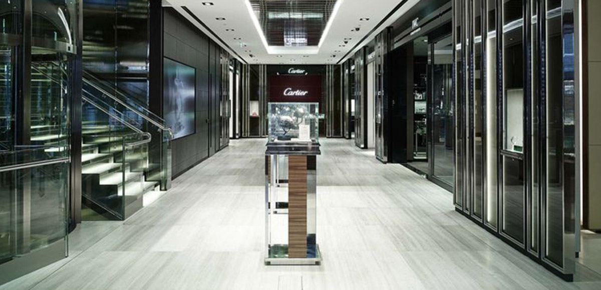 SIMPLE STYLE METAL WATCH SHOWCASE WITH LIGHTS AND LOCK