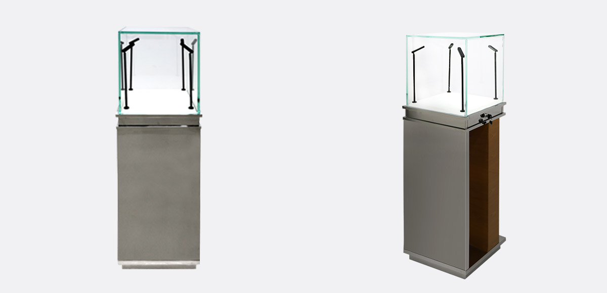 SIMPLE STYLE METAL WATCH SHOWCASE WITH LIGHTS AND LOCK