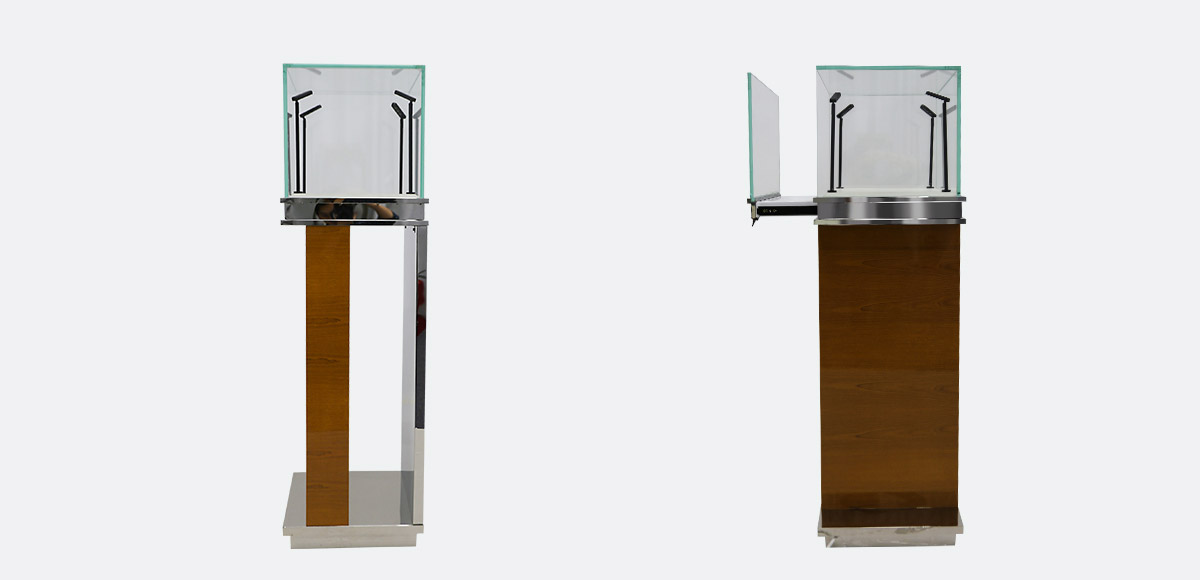 SIMPLE STYLE METAL WATCH SHOWCASE WITH LIGHTS AND LOCK