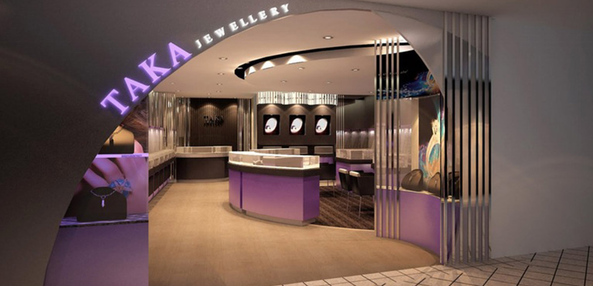 curved wooden jewelry showcase