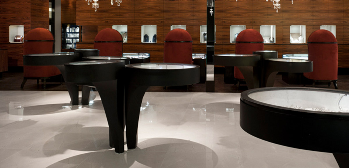 BLACK ROUND WATCH DISPLAY SHOWCASE WITH LIGHT