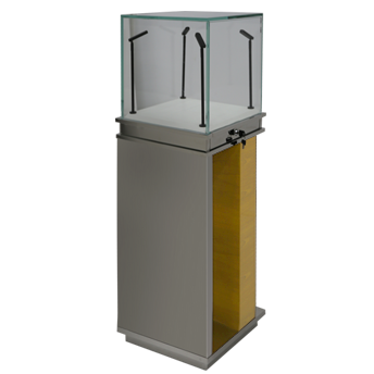 SIMPLE STYLE METAL WATCH SHOWCASE WITH LIGHTS AND LOCK