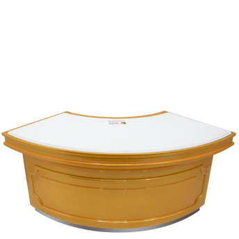 curved wooden jewelry showcase