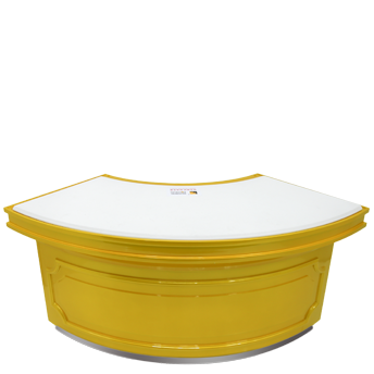 curved wooden jewelry showcase